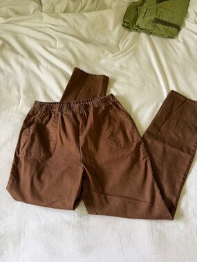 Blair Men's Brown Elastic-Waist Chino Pants